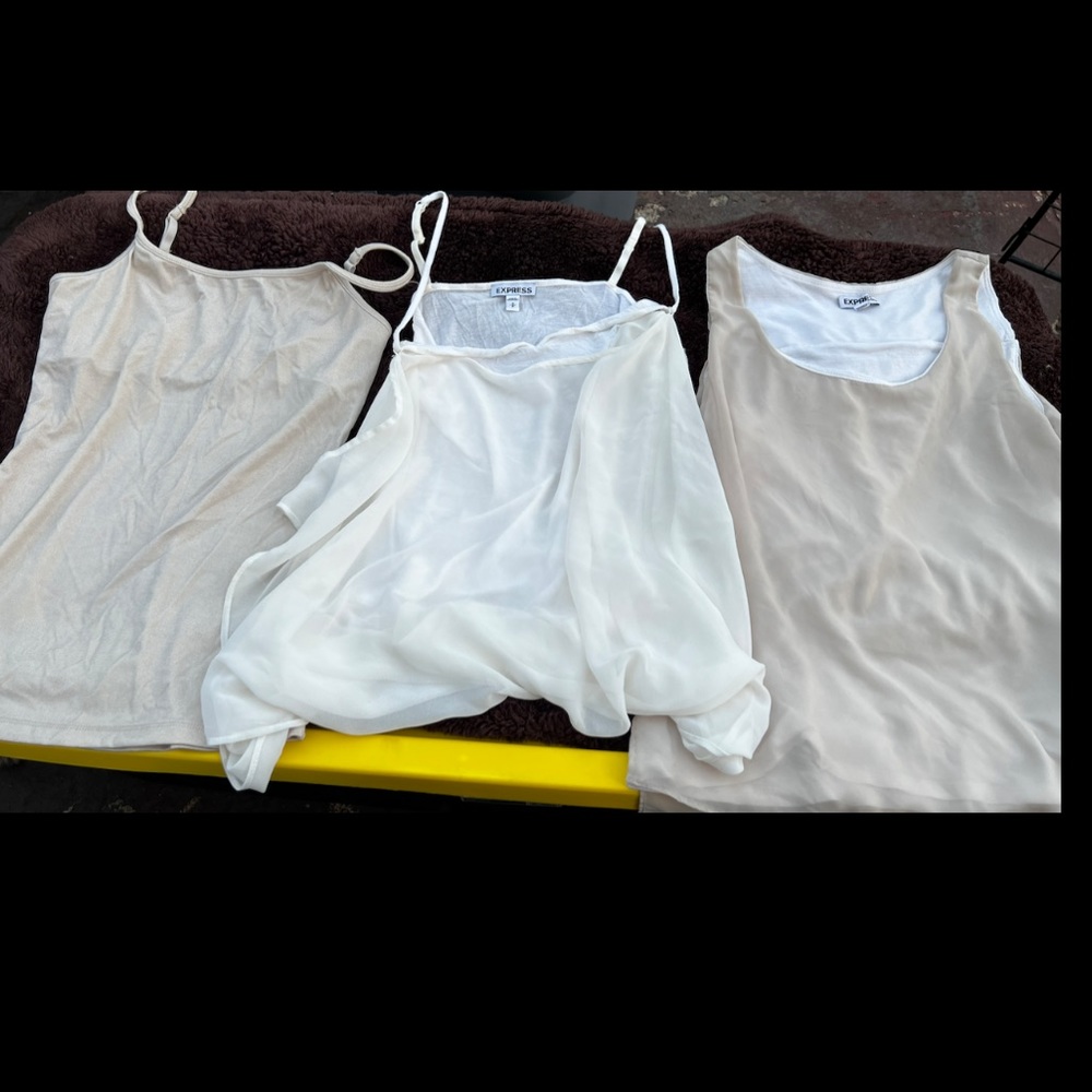 3 Express tops, sizes small petite and xs
